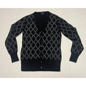 Y2K‎ M - Brooks Brothers Cardigan Sweater Argyle Classic Boyfriend Preppy 90s